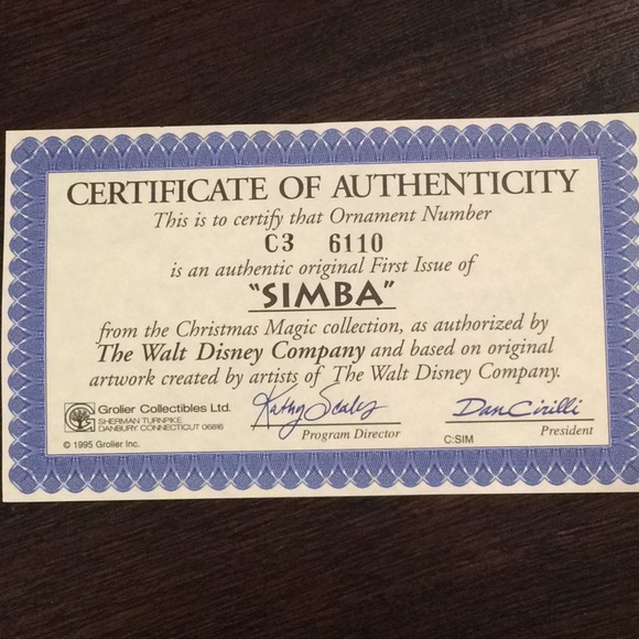 Grolier collectibles Disney Simba Xmas ornament - Picture 5 of 5